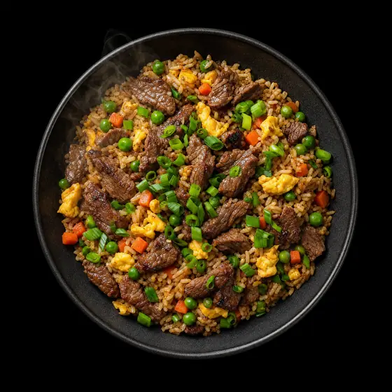 Riz sauté au bœuf
